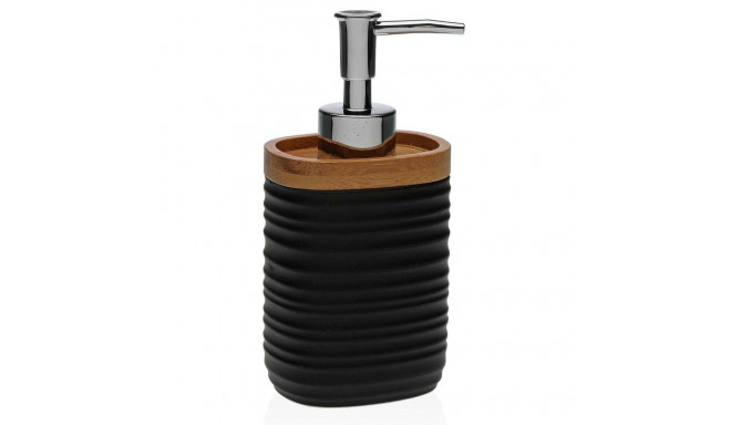 Soap Dispenser Versa Black Resin Bamboo polypropylene ABS