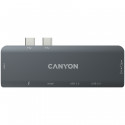 CANYON DS-5, Multiport Docking Station with 7 port, 1*Type C PD100W+2*HDMI+1*USB3.0+1*USB2.0+1*SD+1*