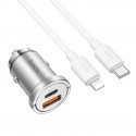 HOCO car charger 2 x USB QC3.0 18W + Type C PD 45W cable Type C for Iphone Lightning 8-pin Handy NZ1