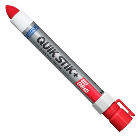 Markal Quik Stik+ oily surface solid paint marker – fast-drying, industrial-grade, 6-inch, red (12pc