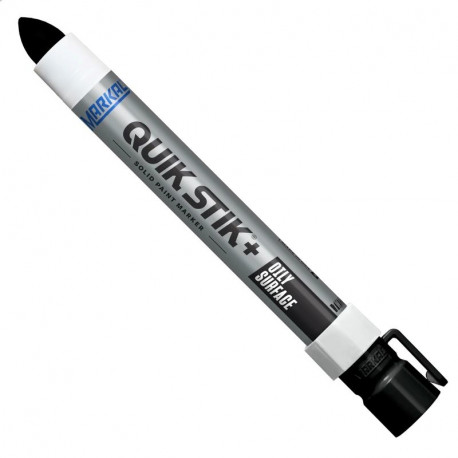 Industriālais cietās krāsas marķieris eļļotām virsmām Markal QUIK STIK+ OILY SURFACE, MELNS (12gab)