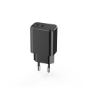 Setty USB-laadija 1xUSB + USB-C 3A 20W, must
