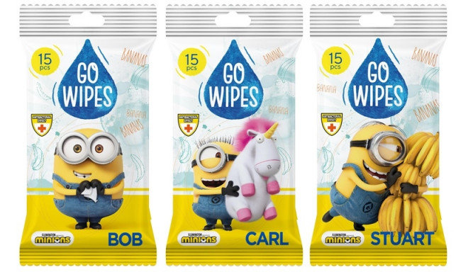 GOWIPES WET WIPES ANTIBACT MINIONS 15PCS