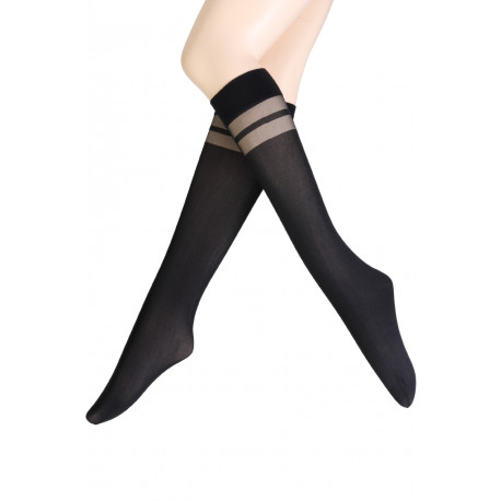 SOKISAHTEL Sarah Borghi HELGA musta värvi õhukesed põlvikud 444