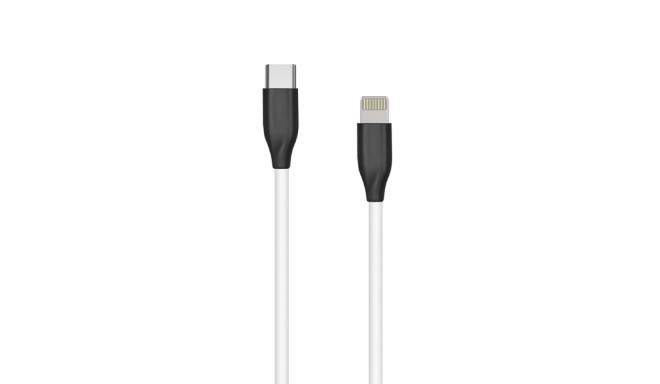 Silicone Cable USB Type C- Lightning, 2m (white)