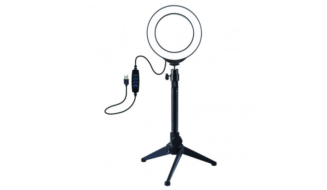 LED Ring Lamp 12cm With Desktop Tripod Mount Up to 24.5cm, USB