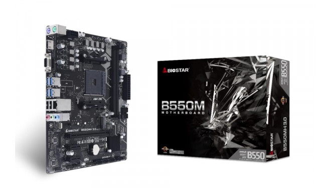 Biostar emaplaat AMD B550 SAM4 Micro-ATX DDR4 2xPCI-Express 3.0 1x 1xPCI-Express 3.0 16x