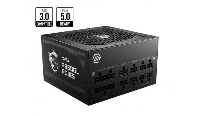 Power Supply|MSI|850 Watts|Efficiency 80 PLUS GOLD|PFC Active|MAGA850GLPCIE5