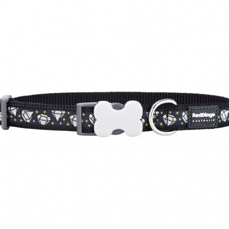 Dog collar Red Dingo Diamond 20-32 cm Black