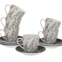 Set of 6 teacups with plates Versa Balbec Porcelain