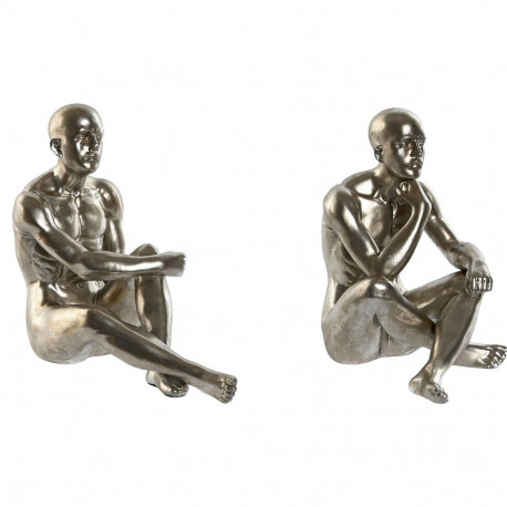 Dekoratiivkuju Home ESPRIT Kuldne Hõbedane 19 x 13,5 x 22 cm (2 Ühikut)