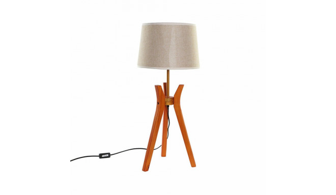Galda lampa DKD Home Decor Brūns Bēšs Poliesters Koks 220 V 50 W