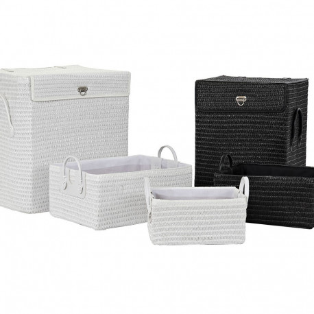 Multi-purpose basket DKD Home Decor White Black polypropylene 45 x 34 x 49 cm 4 Kg