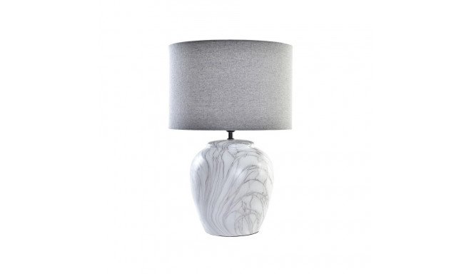 Desk lamp DKD Home Decor Canvas Ceramic Grey White (38 x 38 x 58 cm)