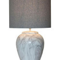 Desk lamp DKD Home Decor Canvas Ceramic Grey White (38 x 38 x 58 cm)