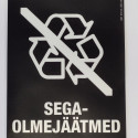 Kleebis prügikastile - Sega-olmejäätmed 145x190mm