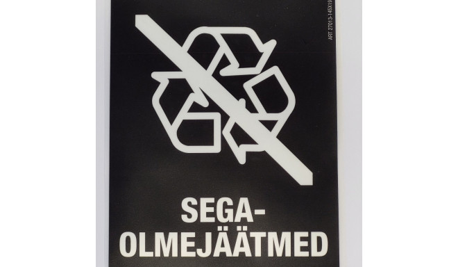 Kleebis prügikastile - Sega-olmejäätmed 95x145mm