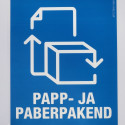 Kleebis prügikastile - Papp- ja paberpakend 95x145mm