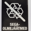 Kleebis prügikastile - Sega-olmejäätmed 65x100mm