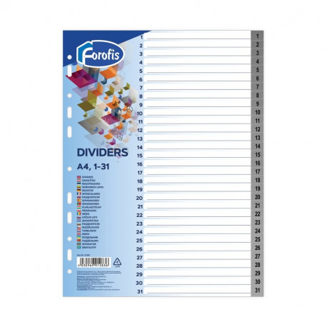 Registrilehed A4 1-31 plast Forofis