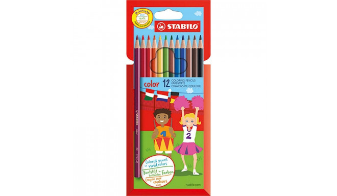 Värvipliiats Stabilo color, 12 värvi