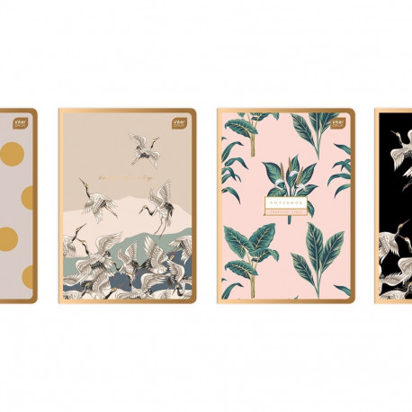 Kaustik A5 60 lehte, ruut, Metallic Satin Gold, assortii Interdruk