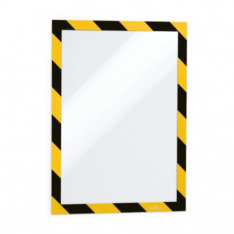 Inforaam magnetiline DURAFRAME SECURITY A4, iseliimuv, kollane/must, 2 tk/pk, Durable