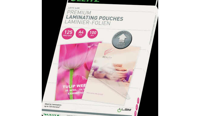 Lamineerimiskile A4 125mic, 100 A4 kile pakis Esselte Leitz iLam Laminating Pouches With UDT Code