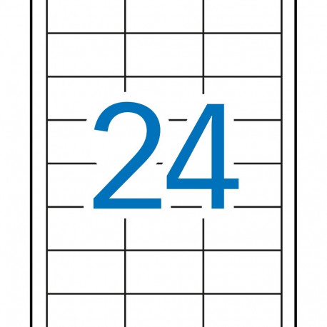 Etikett iseliimuv APLI 64,6x33,8mm, eemaldatav, 24 tk A4 lehel, 100l/pk, Ref. 03056