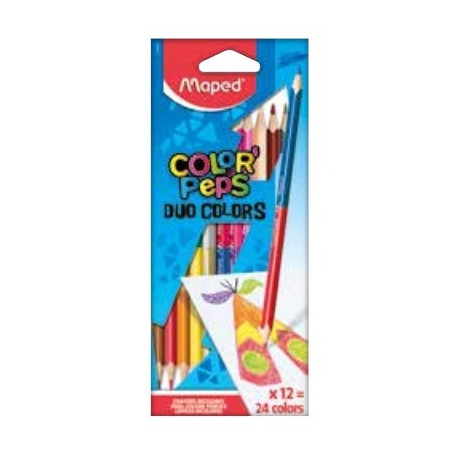 Värvipliiats Color Peps Duo  FSC 12tk.=24värvi, Maped