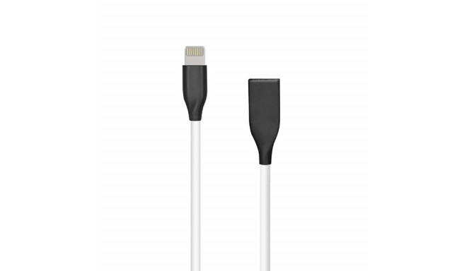 Silicone Cable USB- Lightning, 2m (white)