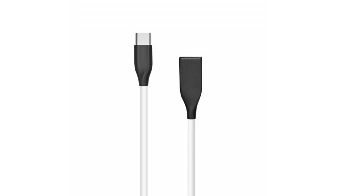 Silicone cable USB - USB-C (white, 1m)