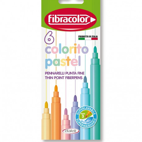 Viltpliiats Fibracolor Colorito Pastel 6 värvi