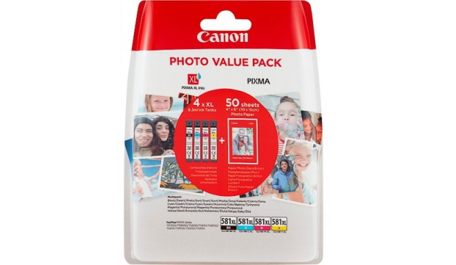 Tint Canon CLI-581XL Photo Value Pack CMYK fotopaber 10x15 50l PIXMA TR7550/8550 TS6150/TS6350 TS815