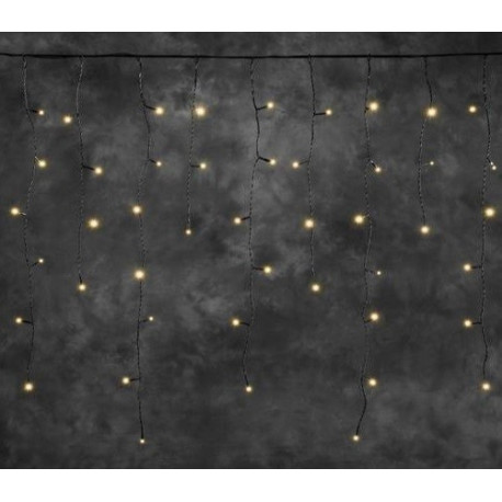 Jääpurika tüüpi valguskett 4811-807, 100 merevaik-kollast LED tuld, 31V/ L-250cm; must kaabel, jätka