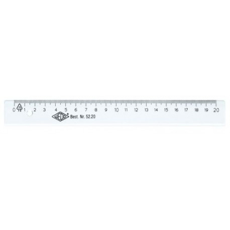 Joonlaud 20 cm Wedo läbipaistev