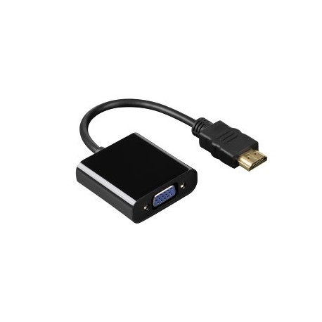 Adapter HDMI A (M) -> VGA (F) ,Hama 1080p 1920x1200 , 3.5mm audio pesa, kullatud kontaktid, varjesta