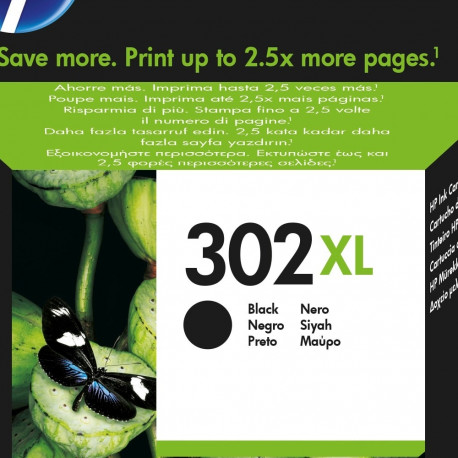 HP ink cartridge F6U68AE No.302XL Value 480pgs DeskJet 1110/2130/3630/Envy 4520/4522, black