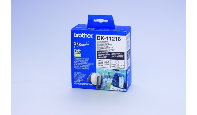 Kleepkirjalint Brother DK11218, 1` Round Paper Labels