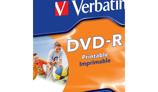 DVD-R Verbatim 4,7GB 120min 16x Jewel 10, 10 toorikut tavapakendis  Wide Inkjet Printable, AZO Prote