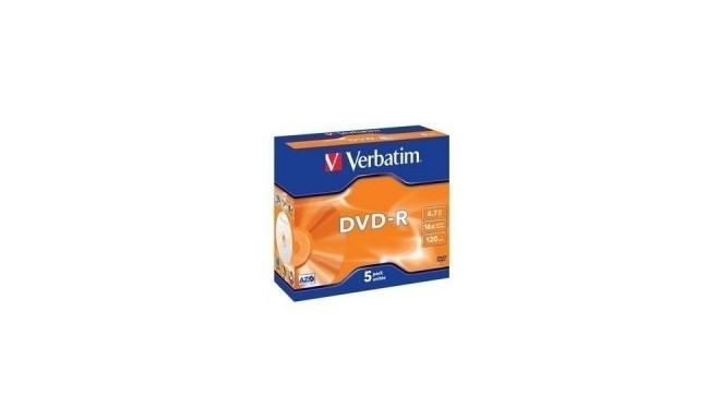 DVD-R Verbatim 4,7GB 120min 16x Jewel, Advanced AZO+ Protection, Recordable,1 toorik tavapakendis