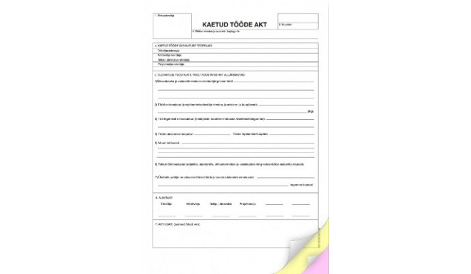 Kaetud tööde akt A4 3*25 ,raamat