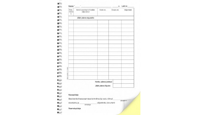Kassaraamat A5 isekopeeruv spiraaliga (2x31lehte)