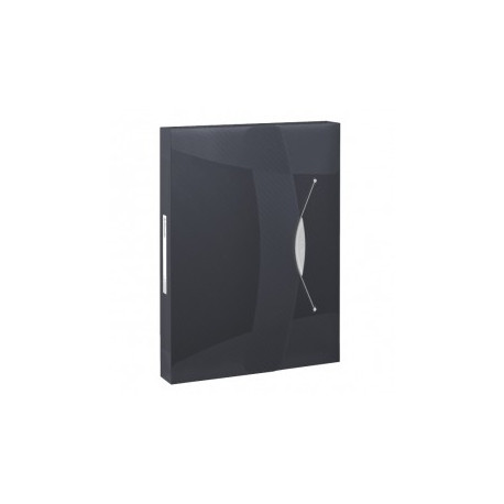 Kummiga karp 4cm Vivida A4 plast, must