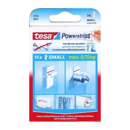 Kahepoolsed kinnitusribad Tesa POWER-STRIPS SMALL 14 tk