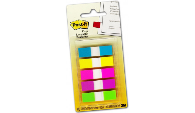 Järjehoidja Post-IT indeks, PP, 12x43mm, 5 värvi x 20 tk
