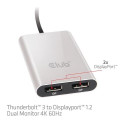 CLUB3D Thunderbolt™ 3 to 2x Displayport™ 1.2 Dual Monitor 4K 60Hz