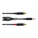 Cordial CFY 3 WCC audio cable 3 m 2 x RCA 3.5mm Black