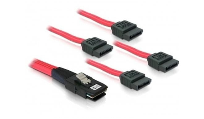 DeLOCK Sata 4x 1m SCSI cable Red