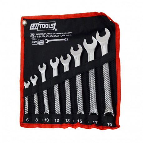 AWTOOLS OPEN-END WRENCH SET 8 pcs /6mm-19mm/ BLACK LINE